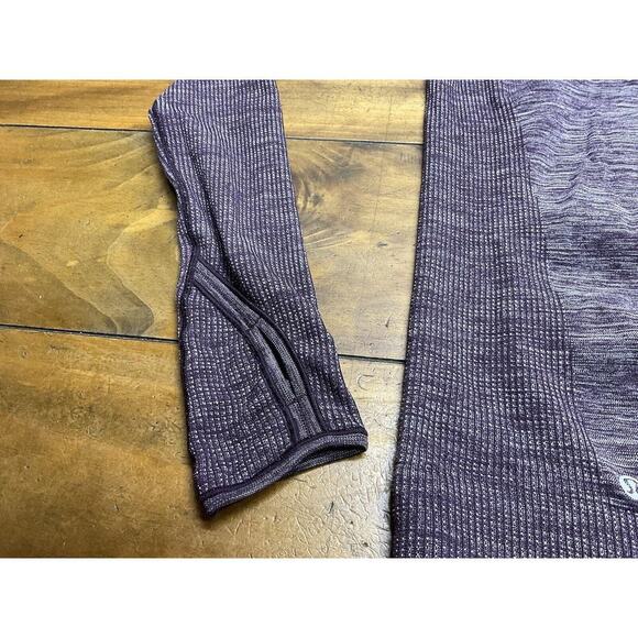 Lululemon Swiftly Wool 1/2 Zip Pullover Womens Size 8 Black Cherry Long Sleeve - Picture 11 of 14